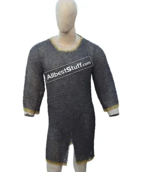 Aluminum Chain Mail Hauberk Full Riveted Pin Chest 42 Long